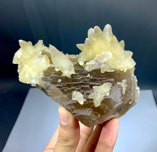 Dog Tooth Shape Calcite on Fluorite from Baluchistan, Pakistan - 795 grams