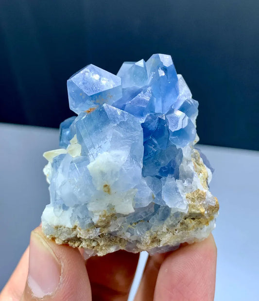 Blue Celestine Crystal Cluster from Afghanistan - 103 gram