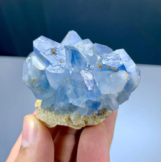 Blue Celestine Crystal Cluster from Afghanistan - 176 gram