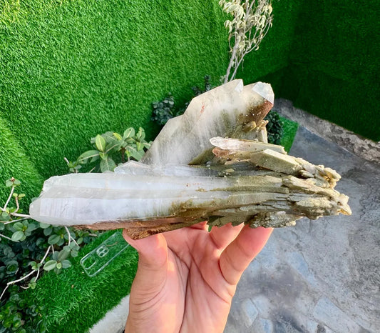 Chlorine Included Quartz Cluster from Baluchistan Pakistan - 406 grams