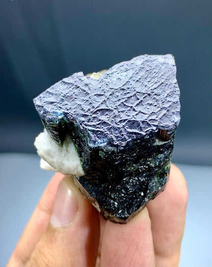 Blue Cap Tourmaline with Lepidolite from Paprok, Afghanistan - 78 grams