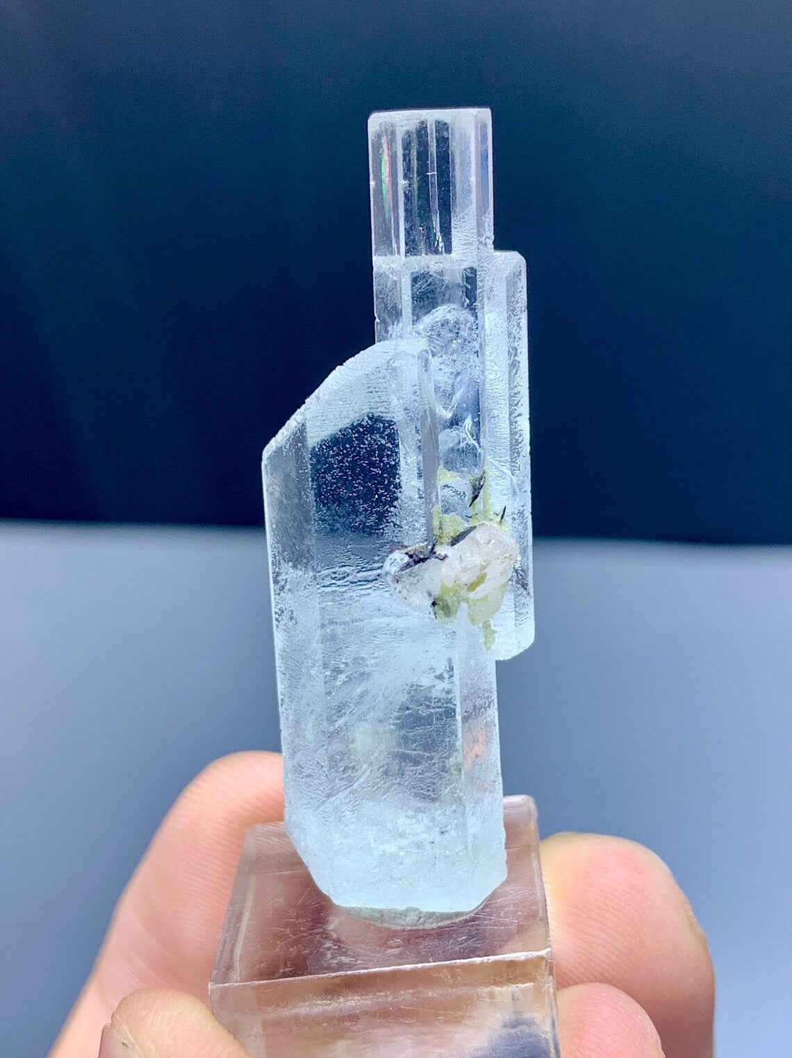 Gemmy Blue Aquamarine with Apatite from Shigar valley Pakistan - 48.50 carats