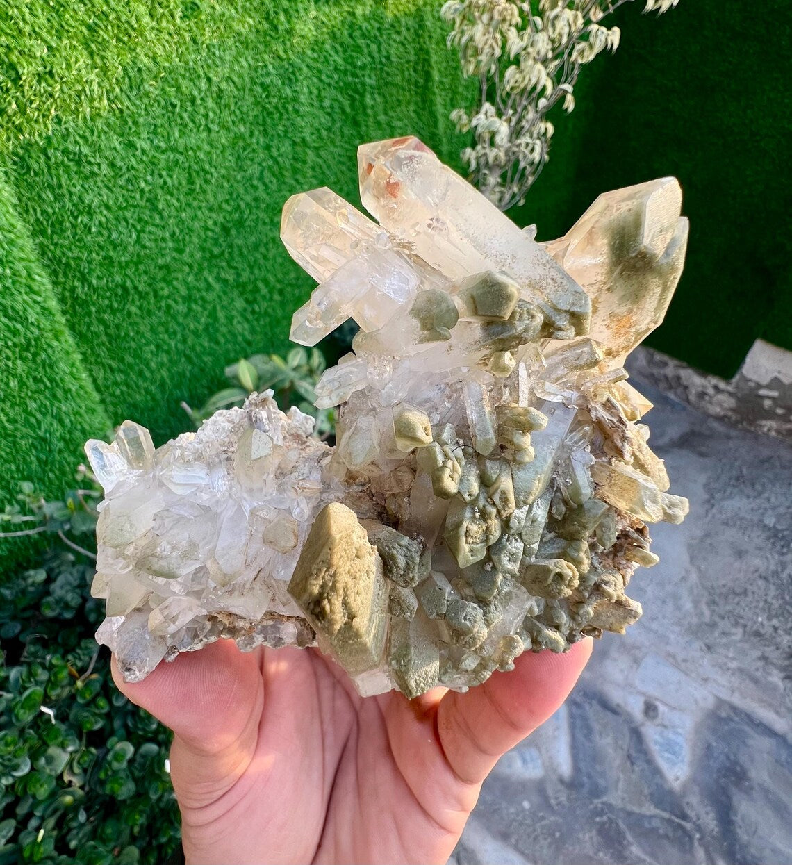 Chlorine Quartz Cluster from Baluchistan Pakistan - 306 grams