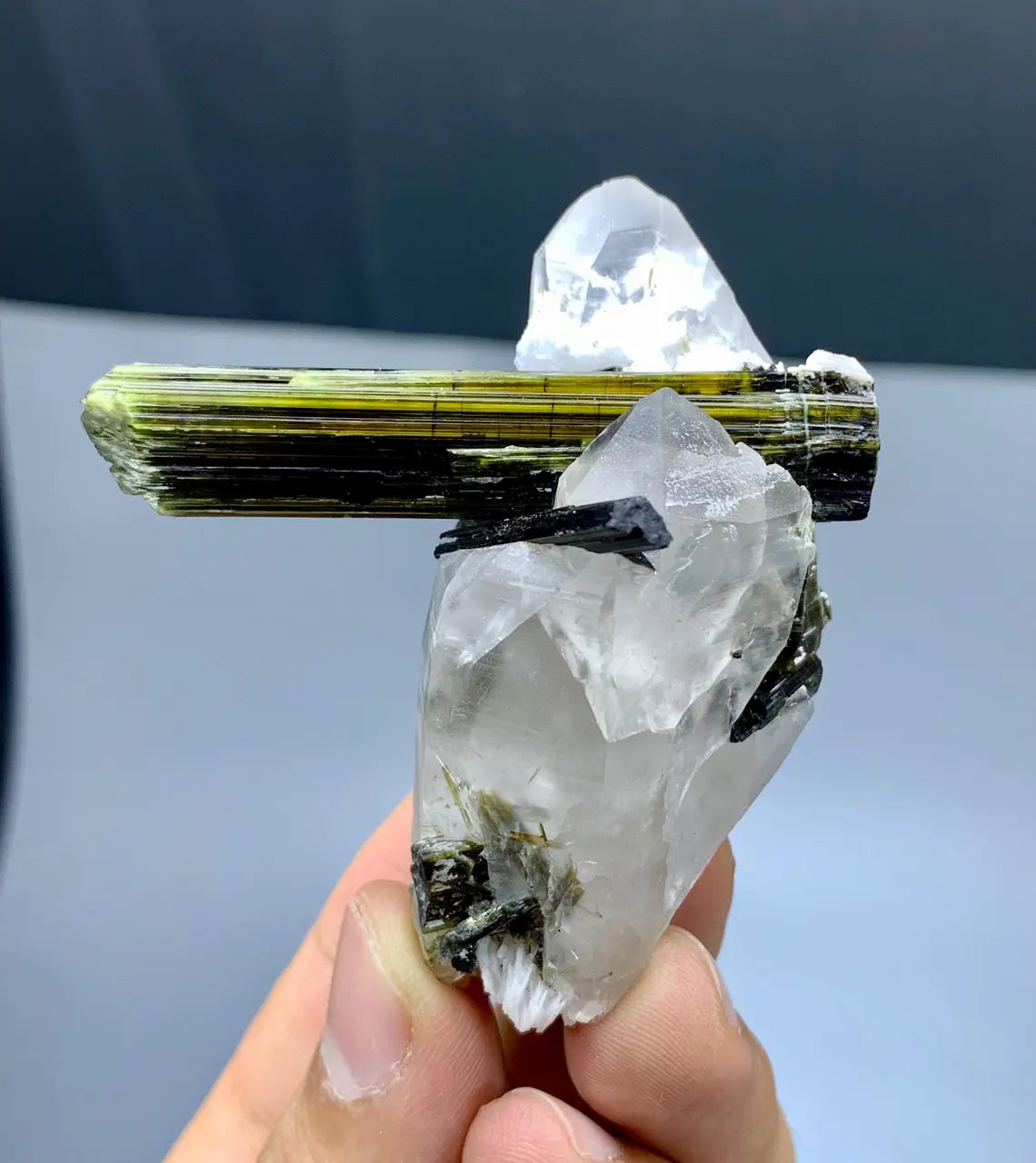 Tourmalines on Quartz from Astak Nala Mine, Skardu Pakistan - 69 grams
