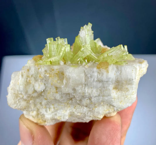Green Tourmaline Cluster with Phlogopite Mica on Feldspar from Pakistan - 60 grams