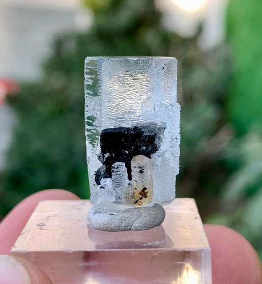 Aquamarine with Black Hematite from Pakistan - 05 grams