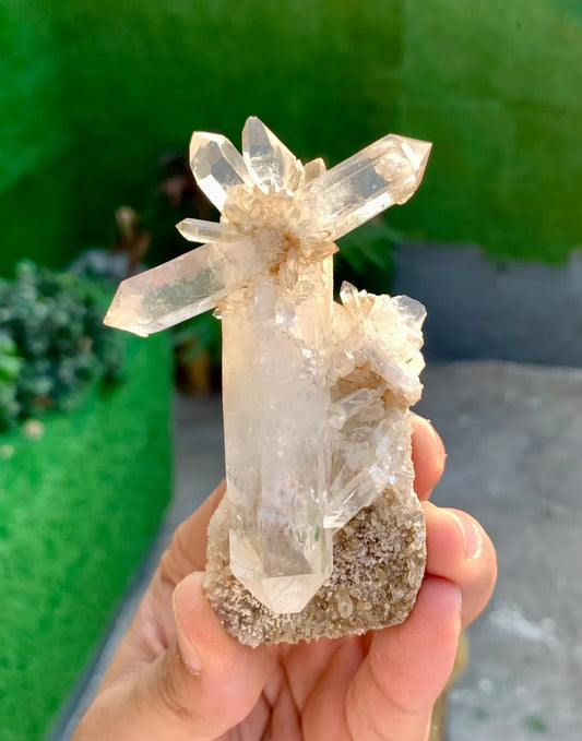 Lemurian Quartz Cluster on Matrix from Pakistan - 67 grams