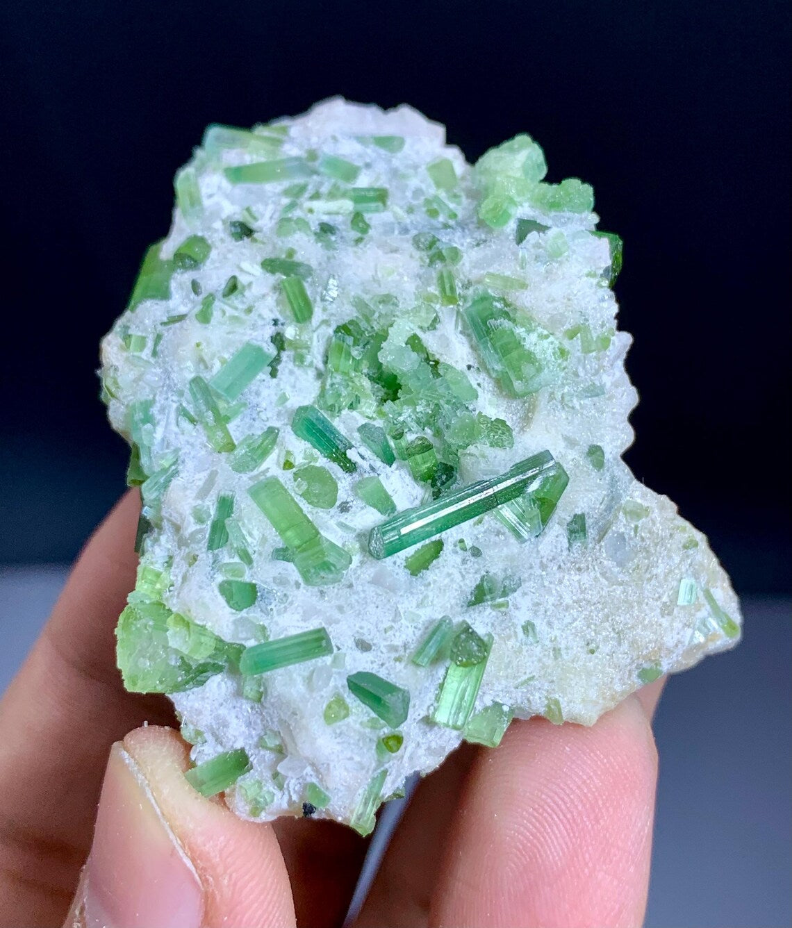 Green Tourmaline Cluster on Matrix from Afghanistan - 32 grams