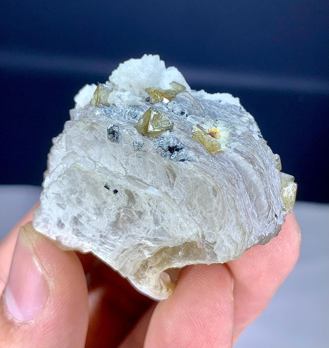 Rare Microlite Crystals on Mica from Skardu Pakistan - 41 grams