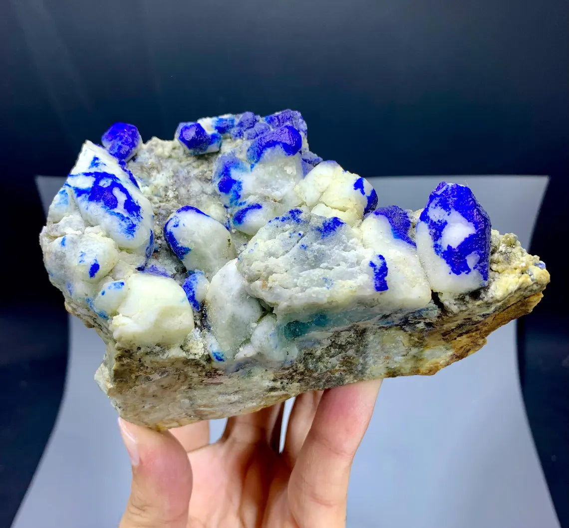 FLuorescent Rare Blue Afghanite Specimen from Afghanistan - 833 Gram