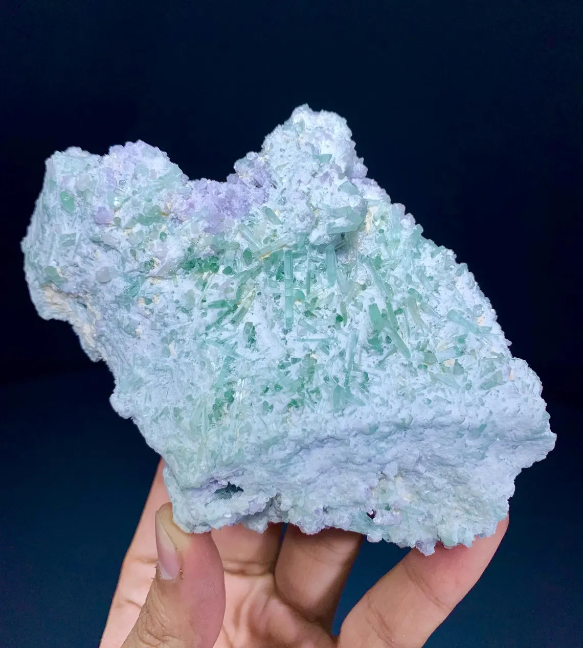 Tourmaline Cluster on Pink Lepidolite from Afghanistan - 347 grams