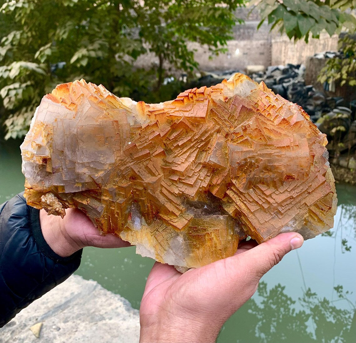 Colorful Rainbow Shade Phantom Fluorite with Yellow Effect – Mineral Display Piece - 6.4 kg