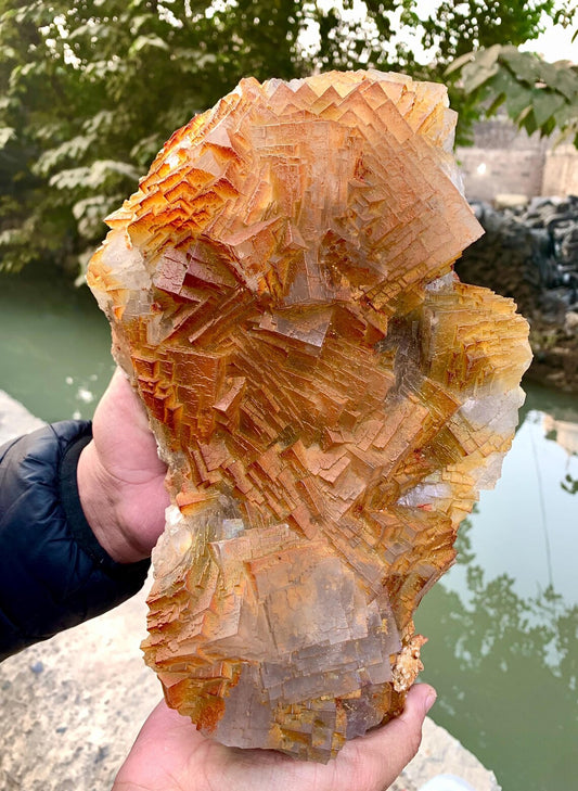 Colorful Rainbow Shade Phantom Fluorite with Yellow Effect – Mineral Display Piece - 6.4 kg