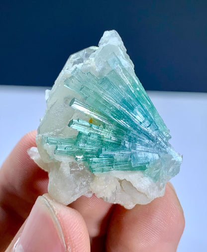 Paraiba Like Color Tourmaline Cluster on Quartz from Afghanistan - 13 gram