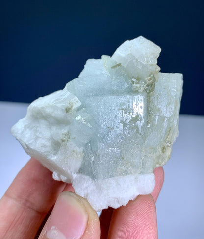 Aquamarine on Albite from Nagar valley Pakistan - 89 gram