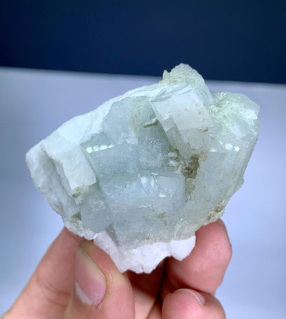 Aquamarine on Albite from Nagar valley Pakistan - 89 gram