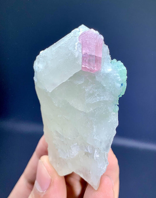 Pink and Green Tourmaline Crystals on Quartz from Afghanistan - 86 gram