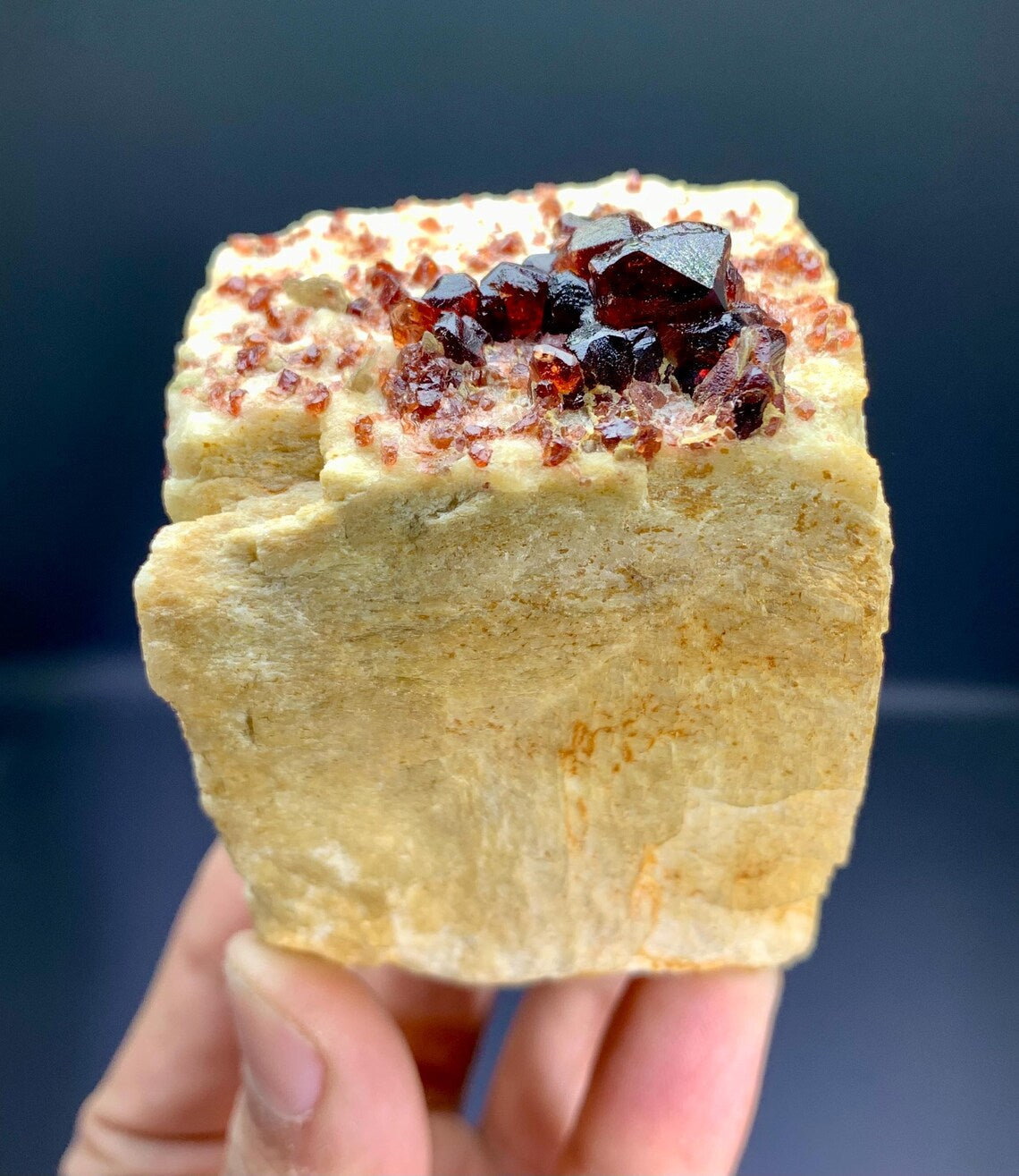 Garnet Cluster on Feldspar from Skardu Pakistan - 242 gram