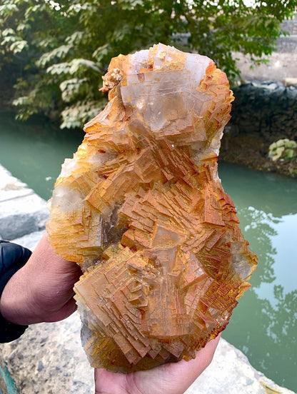 Colorful Rainbow Shade Phantom Fluorite with Yellow Effect – Mineral Display Piece - 6.4 kg