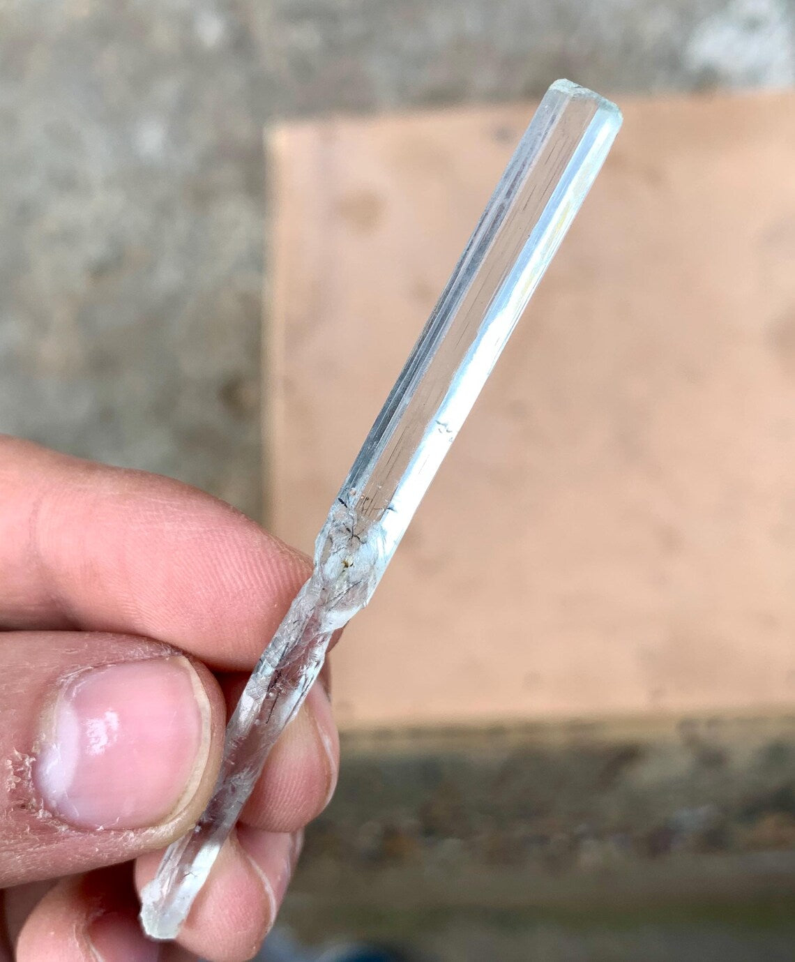 Sceptre Blue Aquamarine with Schorl inclusions from Shigar valley Pakistan - 18 carats