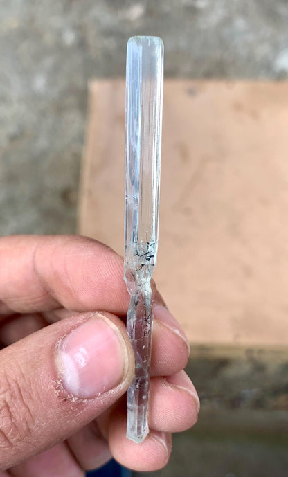 Sceptre Blue Aquamarine with Schorl inclusions from Shigar valley Pakistan - 18 carats