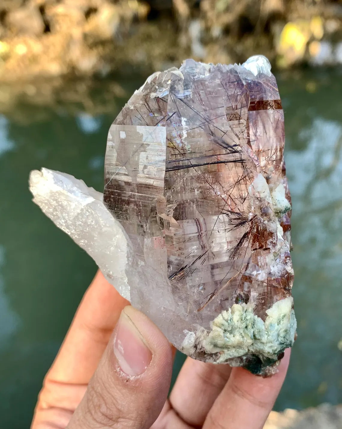 Rare Sagenite Rutile inclusions in Smoky Quartz from Skardu Pakistan - 264 gram