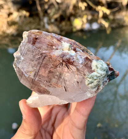Rare Sagenite Rutile inclusions in Smoky Quartz from Skardu Pakistan - 264 gram