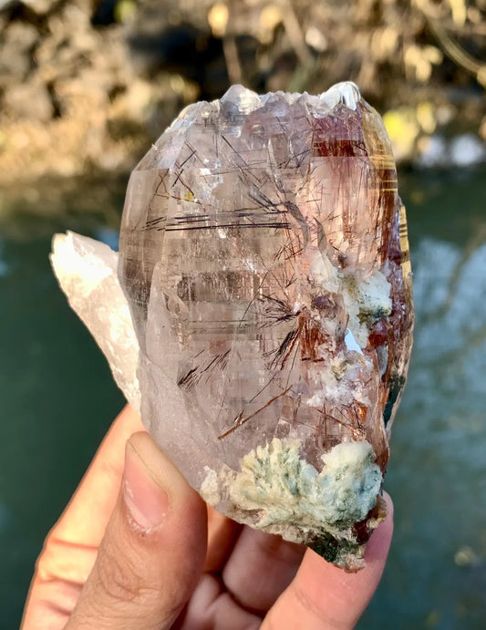 Rare Sagenite Rutile inclusions in Smoky Quartz from Skardu Pakistan - 264 gram