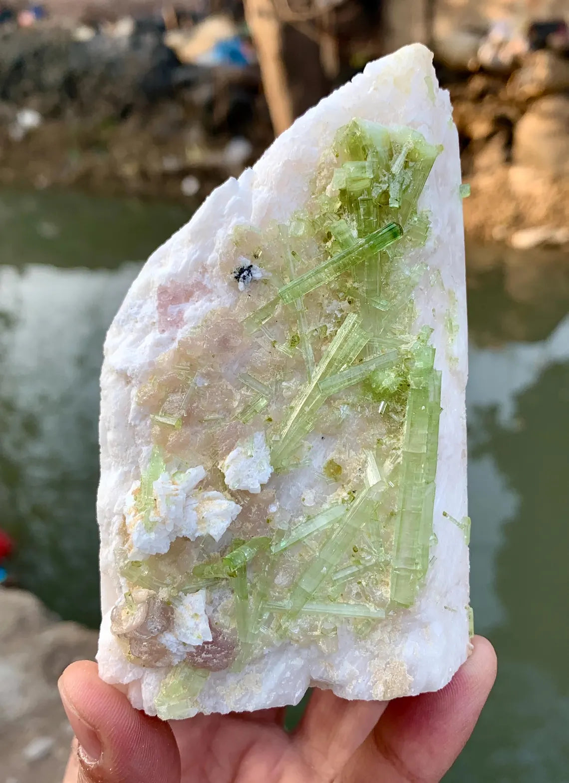 Tourmaline Cluster on Feldspar from Pakistan - 457 grams