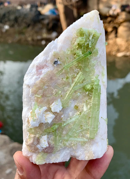 Tourmaline Cluster on Feldspar from Pakistan - 457 grams