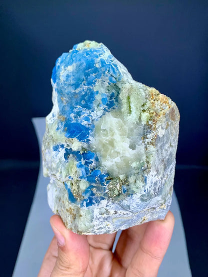 Blue Afghanite with Pyrite on Matrix from Afghanistan - 622 gram