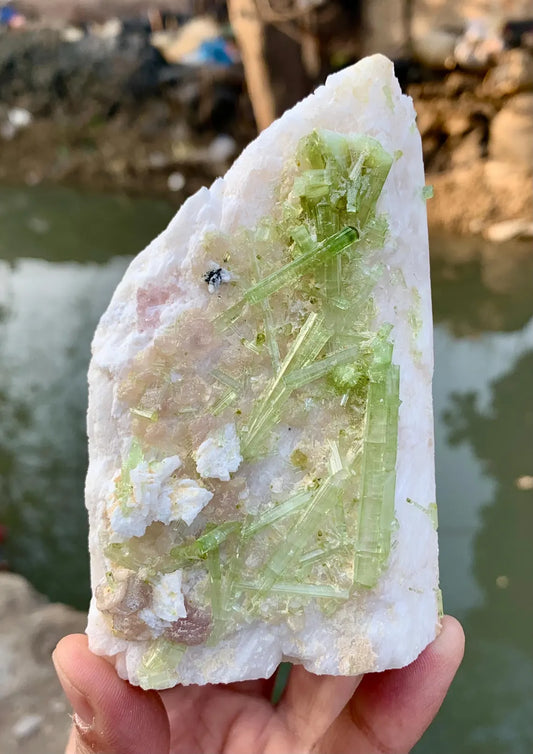 Tourmaline Cluster on Feldspar from Pakistan - 457 grams