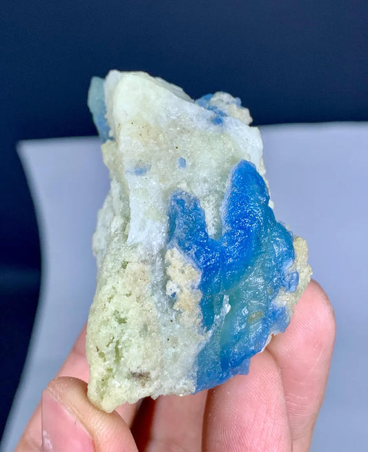 Fluorescent Rare Blue Afghanite Specimen from Afghanistan - 92 gram