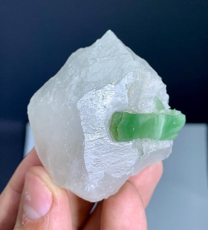 Green Tourmaline Crystal on Quartz from Afghanistan - 74 gram