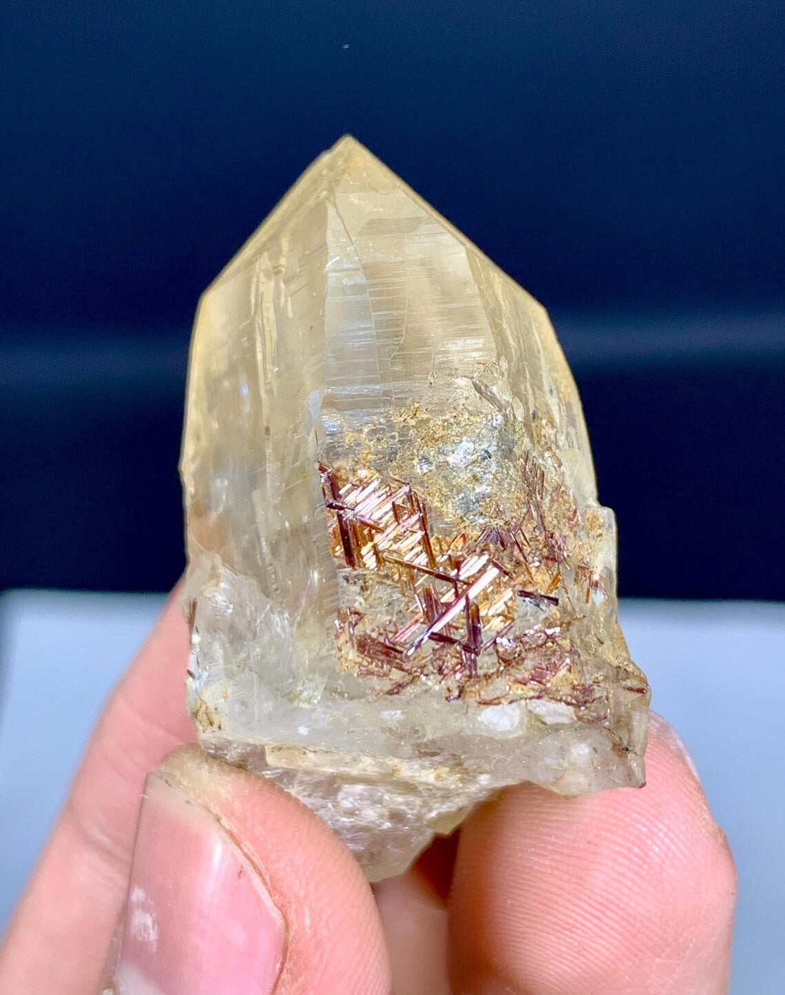 Rare Sagenite Rutile on Quartz Crystal Specimen from Pakistan - 25 gram