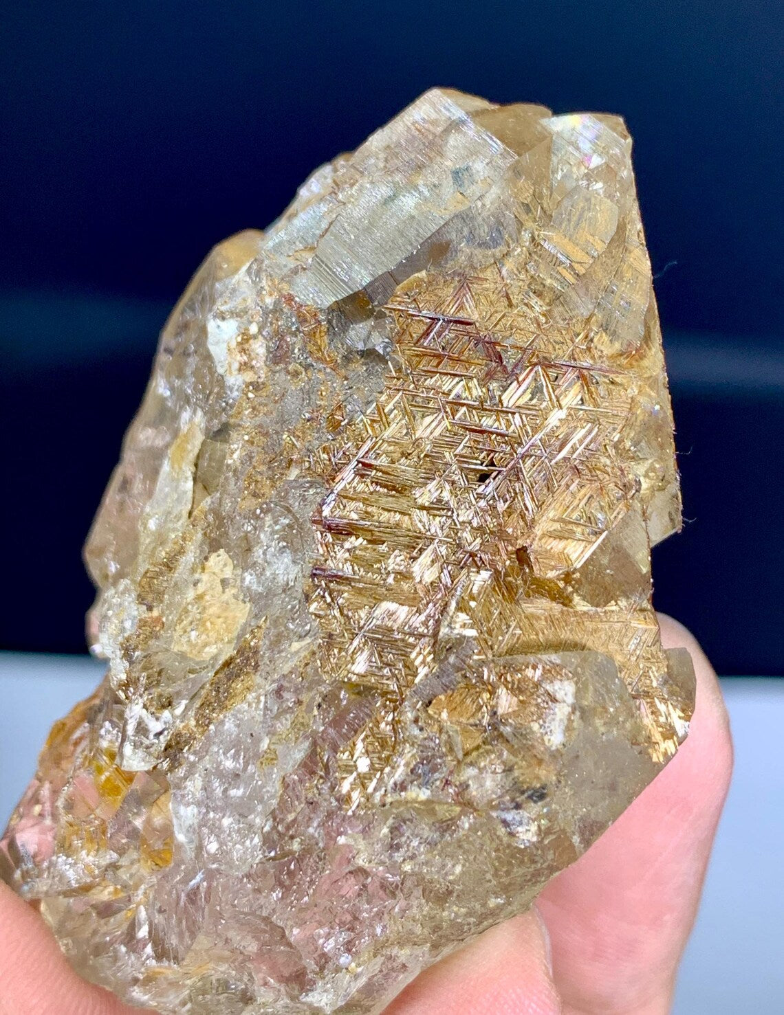 Rare Sagenite Rutile on Quartz Crystal Specimen from Pakistan - 90 gram