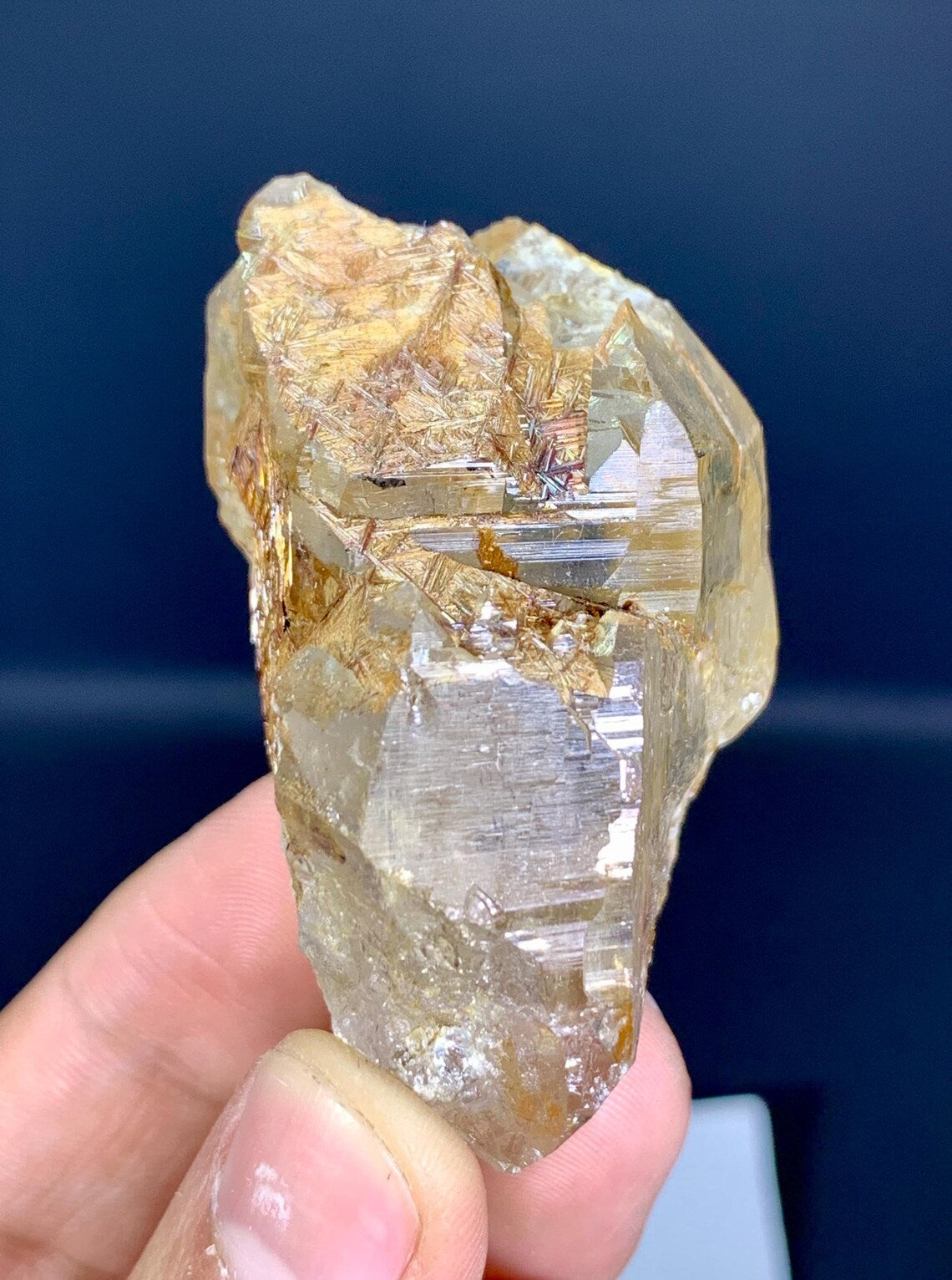 Rare Sagenite Rutile on Quartz Crystal Specimen from Pakistan - 90 gram