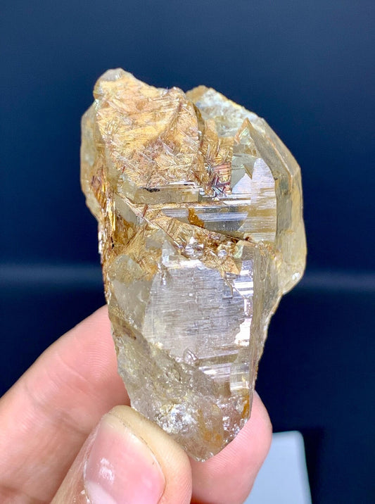 Rare Sagenite Rutile on Quartz Crystal Specimen from Pakistan - 90 gram