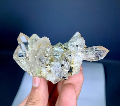 Schorl Black Tourmalines Combine Green Fluorite, Quartz and Albite Combo Specimen from Shigar valley Pakistan - 155 gram