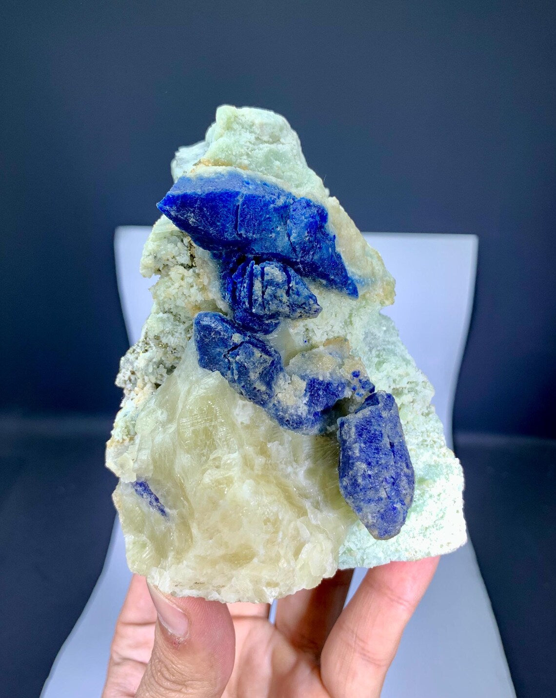Fluorescent Rare Blue Afghanite Specimen from Afghanistan - 720 gram