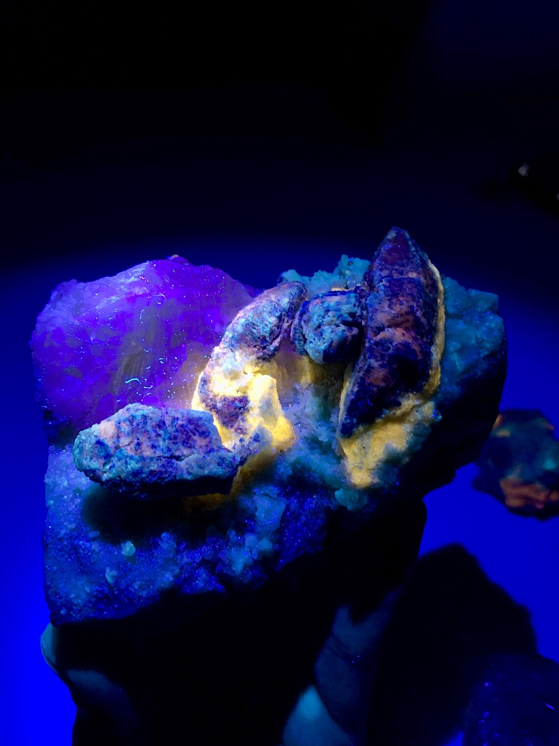 Fluorescent Rare Blue Afghanite Specimen from Afghanistan - 720 gram