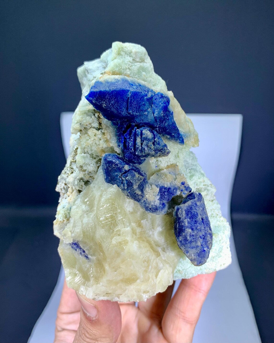 Fluorescent Rare Blue Afghanite Specimen from Afghanistan - 720 gram