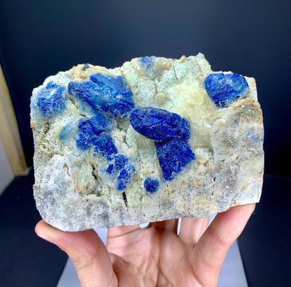 Fluorescent Blue Afghanite with Pyrite on Matrix from Afghanistan - 1234 gram