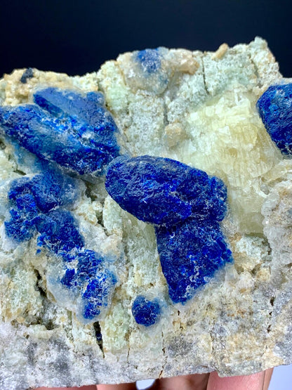 Fluorescent Blue Afghanite with Pyrite on Matrix from Afghanistan - 1234 gram