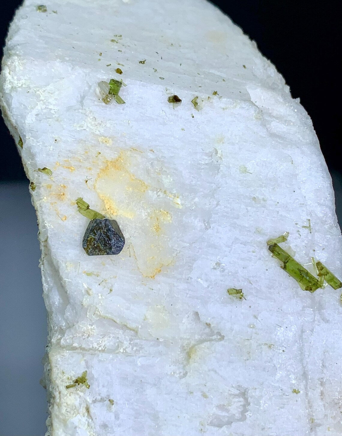 Tourmaline with Rare Microlite on Feldspar