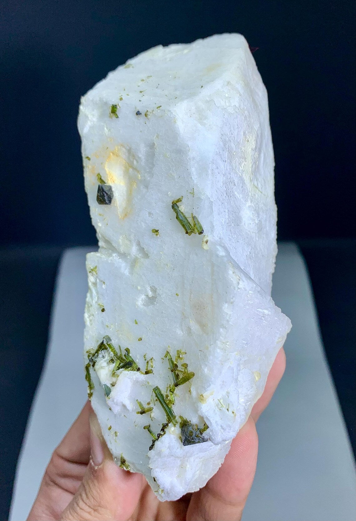Tourmaline with Rare Microlite on Feldspar