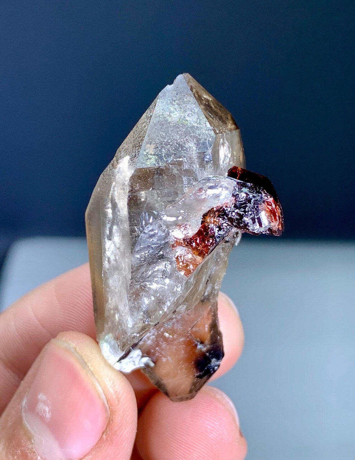 Garnet on Smoky Quartz from Skardu Pakistan - 18 gram