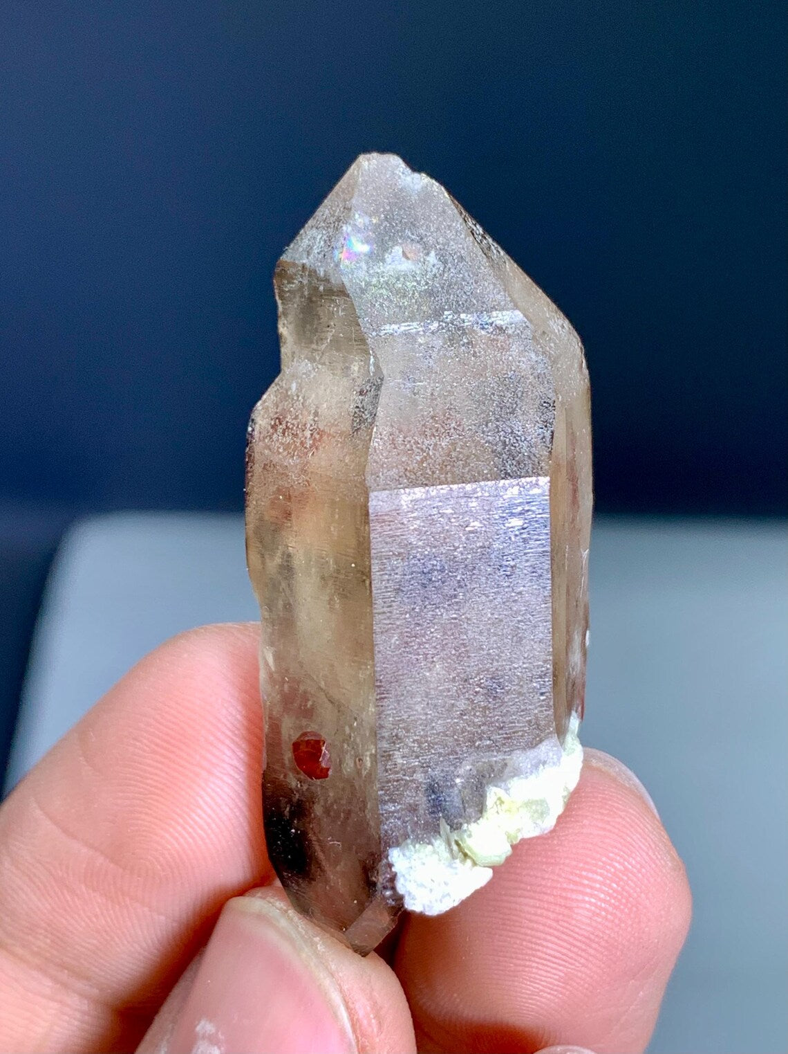 Garnet on Smoky Quartz from Skardu Pakistan - 18 gram