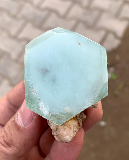 Blue Aquamarine with Albite from Afghanistan - 87 gram