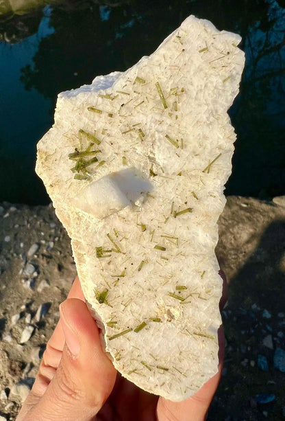 Tourmalines on Feldspar from Pakistan - 300 gram